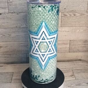 STAR OF DAVID handmade stainless steel 20oz. Tumbler